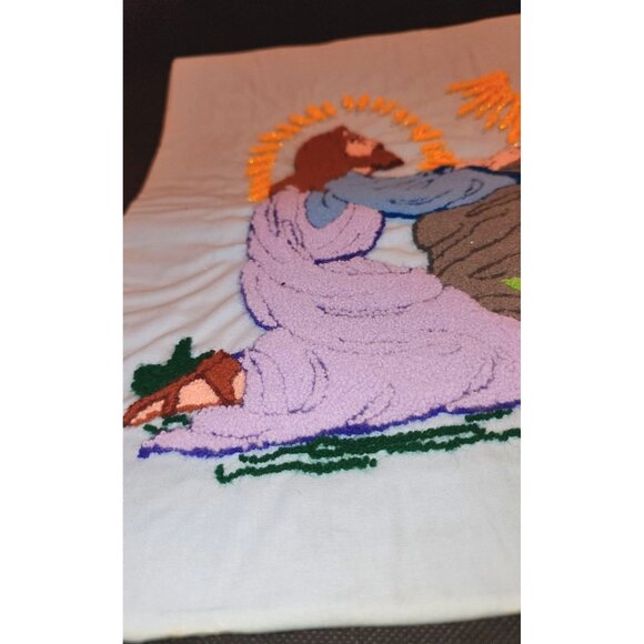 Vintage Embroidered Jesus Prayer Wall Hanging Tapestry Art - Picture 5 of 11